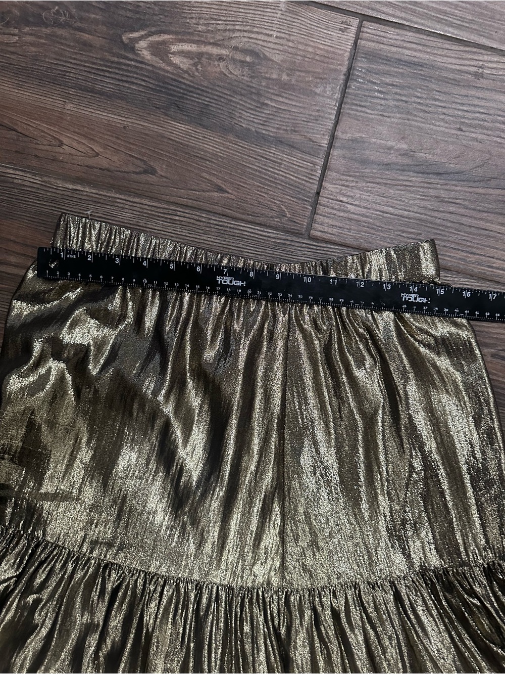J. Crew Metallic Gold Tiered Maxi Long Skirt Perfect for Fall - Picture 7 of 9